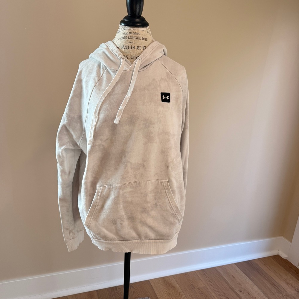 Under Armour Women's White/Gray Tie Dye Loose Fit Hoodie Size L